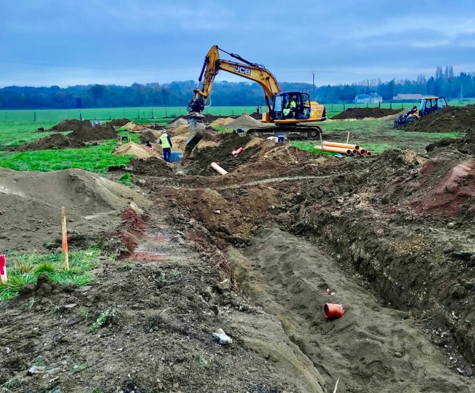 Travaux VRD en cours d'achèvement