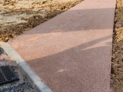 Pose de l'enrobé définitif 