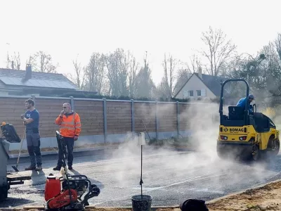 Pose de l'enrobé définitif 