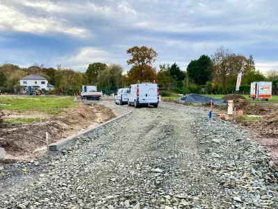 Travaux de voirie en cours de finition