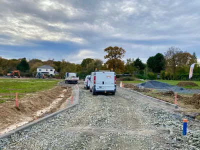 Travaux de voirie en cours de finition