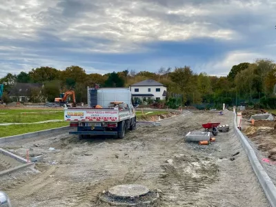 Travaux de voirie en cours de finition