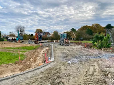 Travaux de voirie en cours de finition