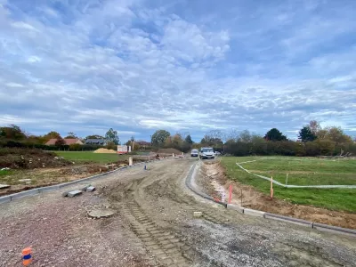 Travaux de voirie en cours de finition