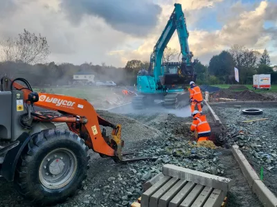 Travaux de voirie en cours de finition