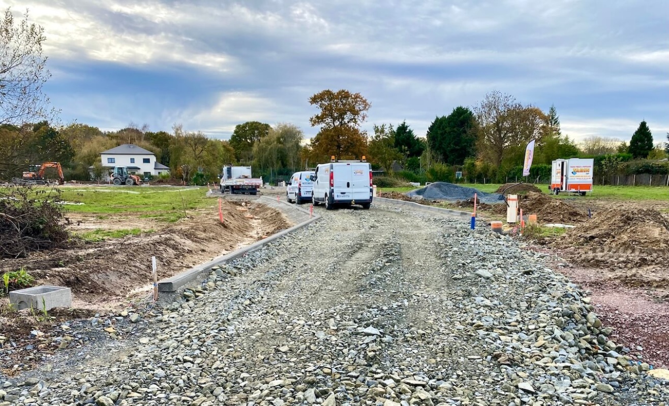 Travaux de voirie en cours de finition