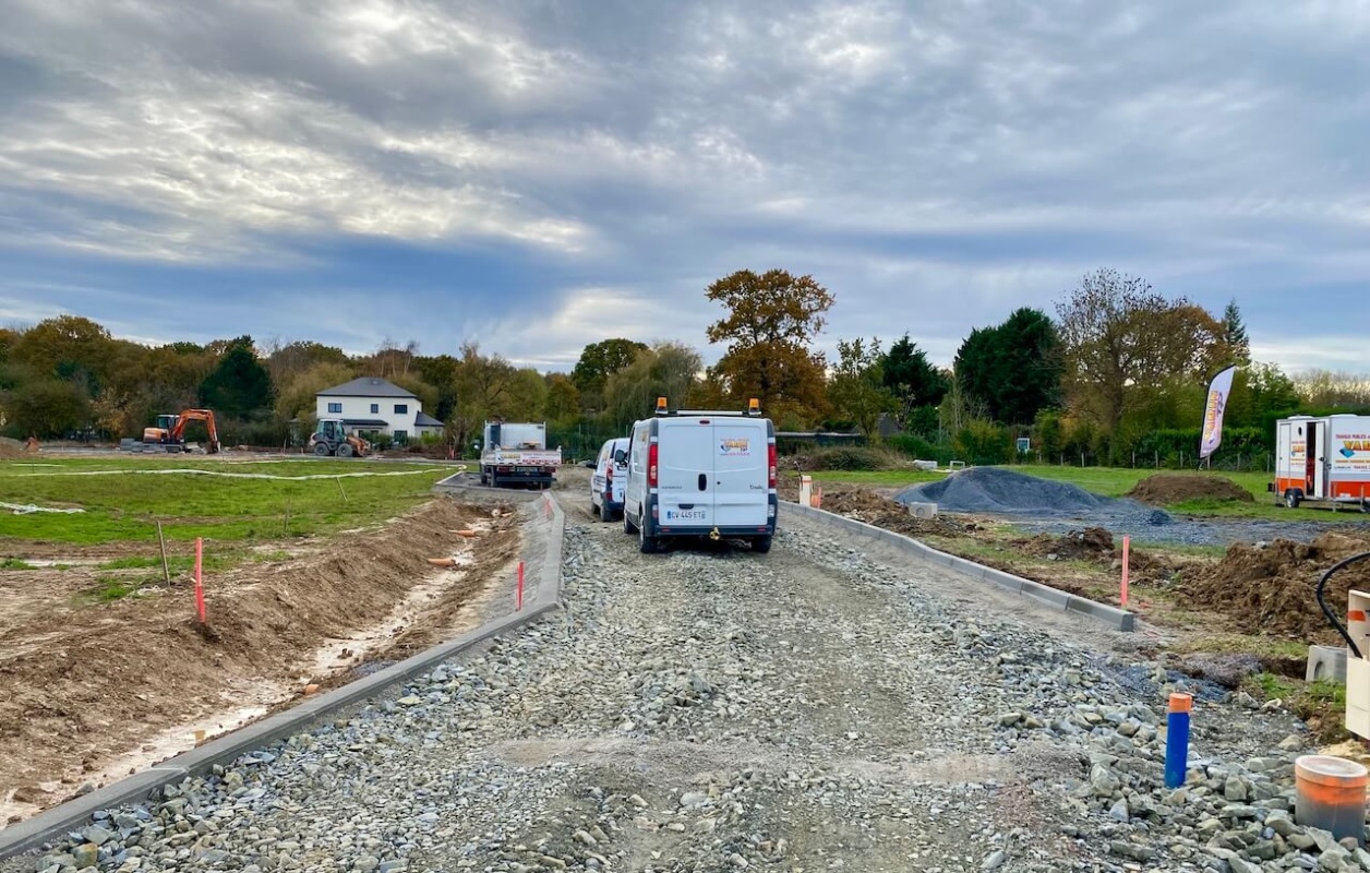 Travaux de voirie en cours de finition