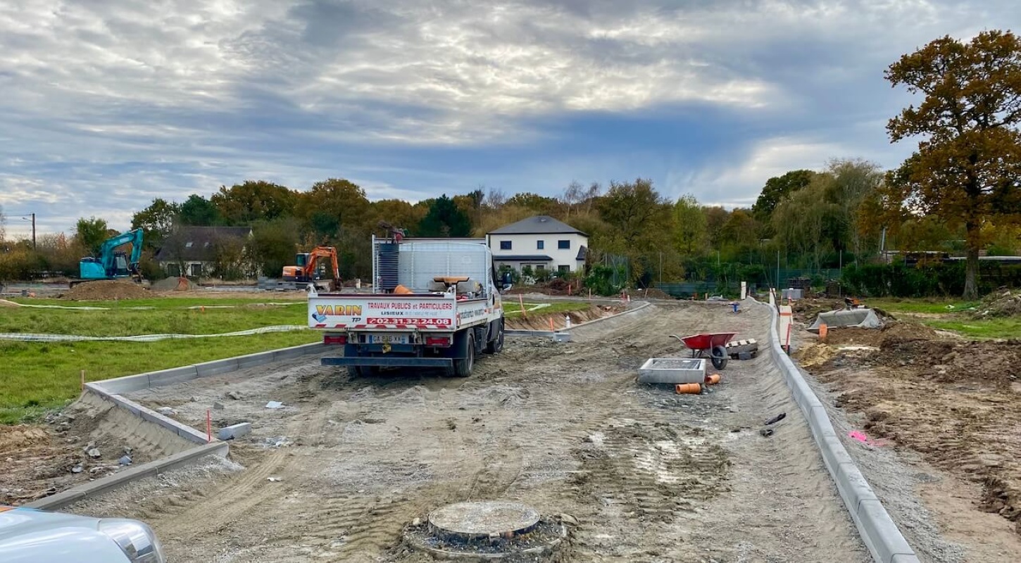 Travaux de voirie en cours de finition