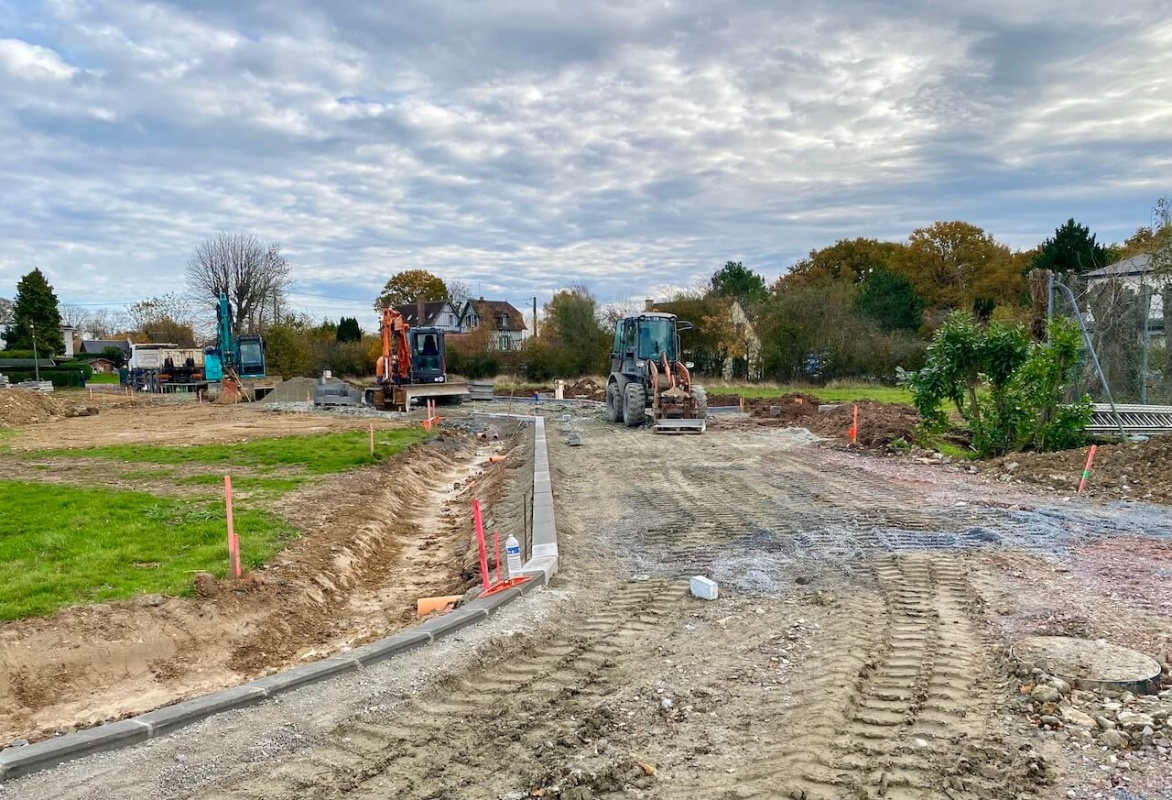 Travaux de voirie en cours de finition