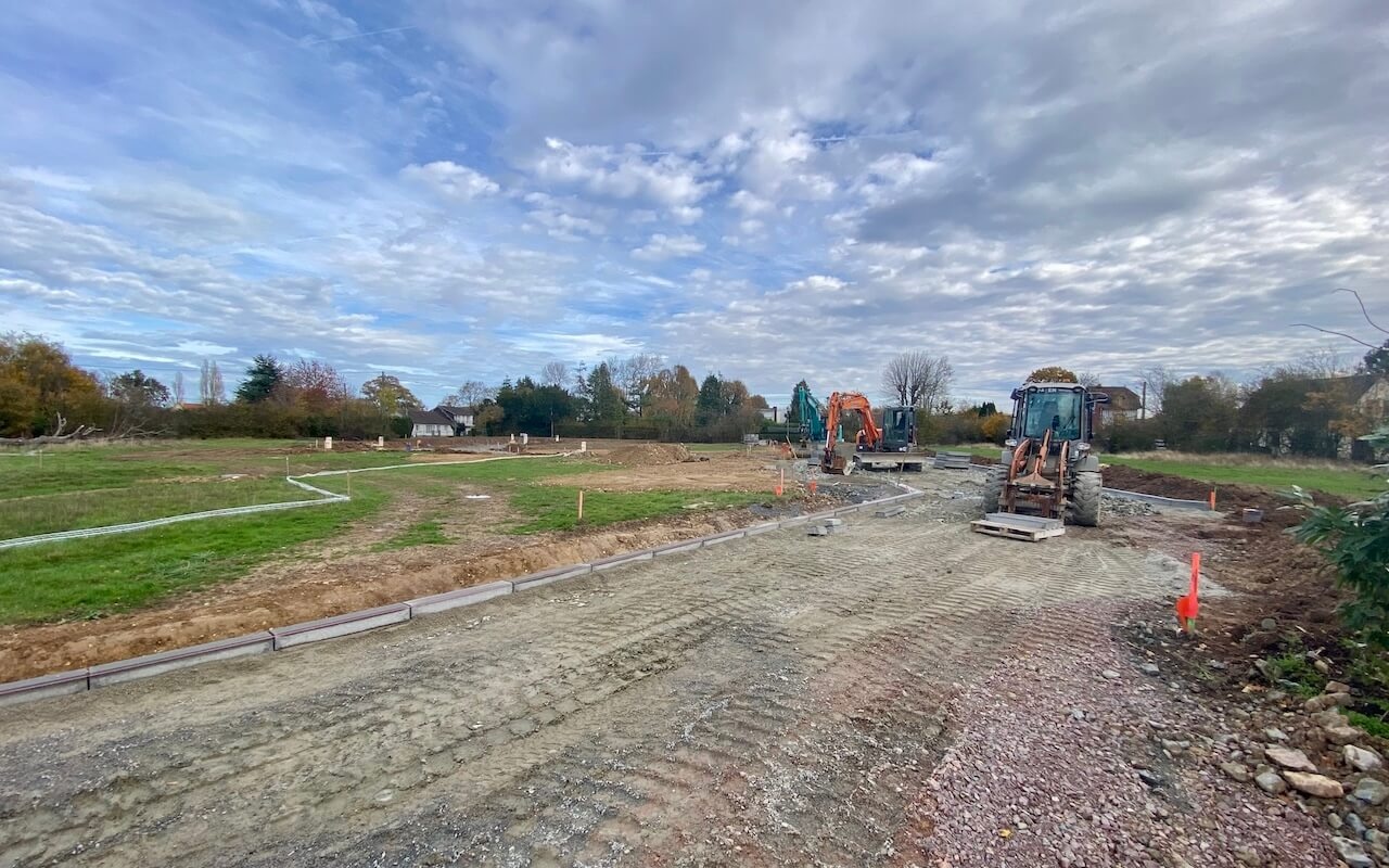 Travaux de voirie en cours de finition