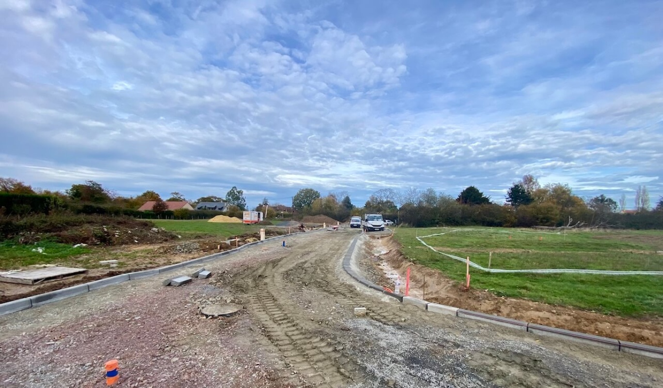 Travaux de voirie en cours de finition