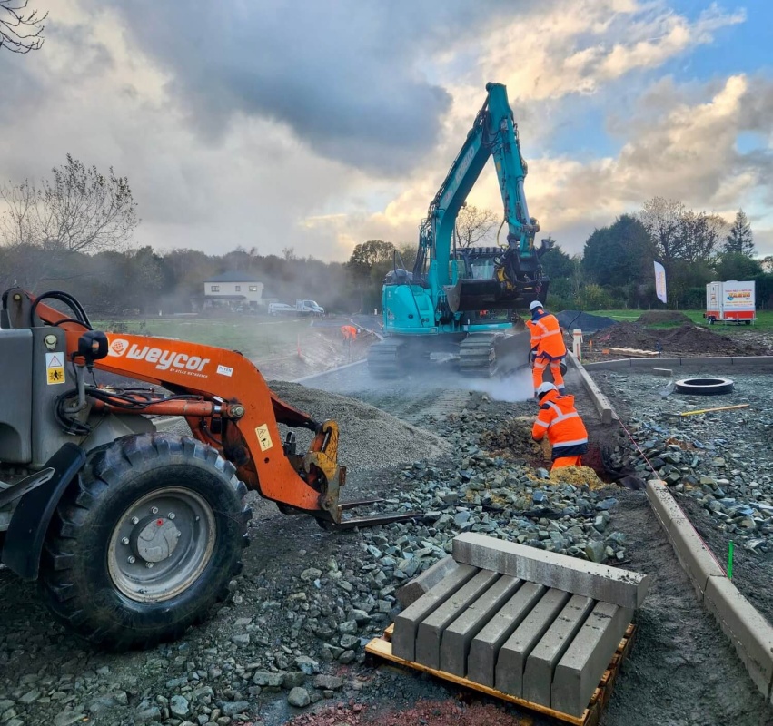 Travaux de voirie en cours de finition