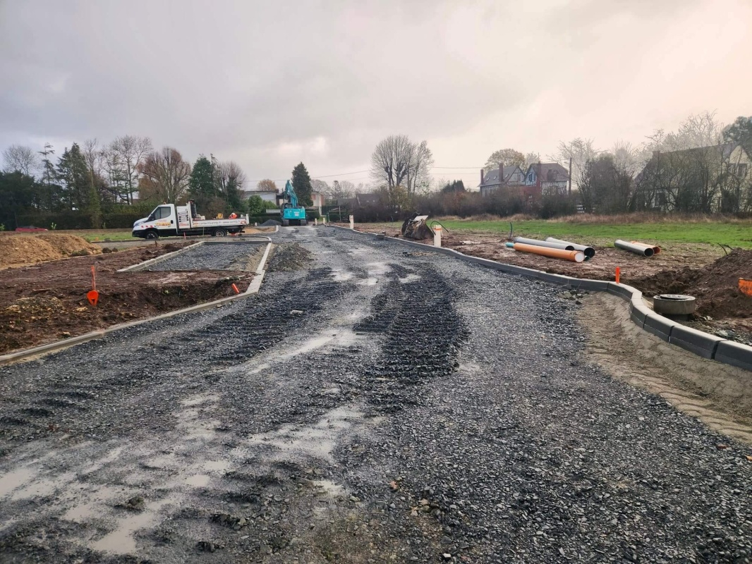 Travaux de voirie en cours de finition