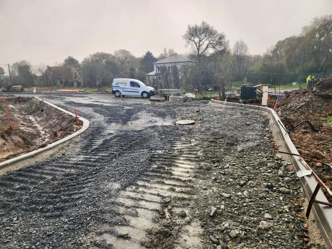 Travaux de voirie en cours de finition