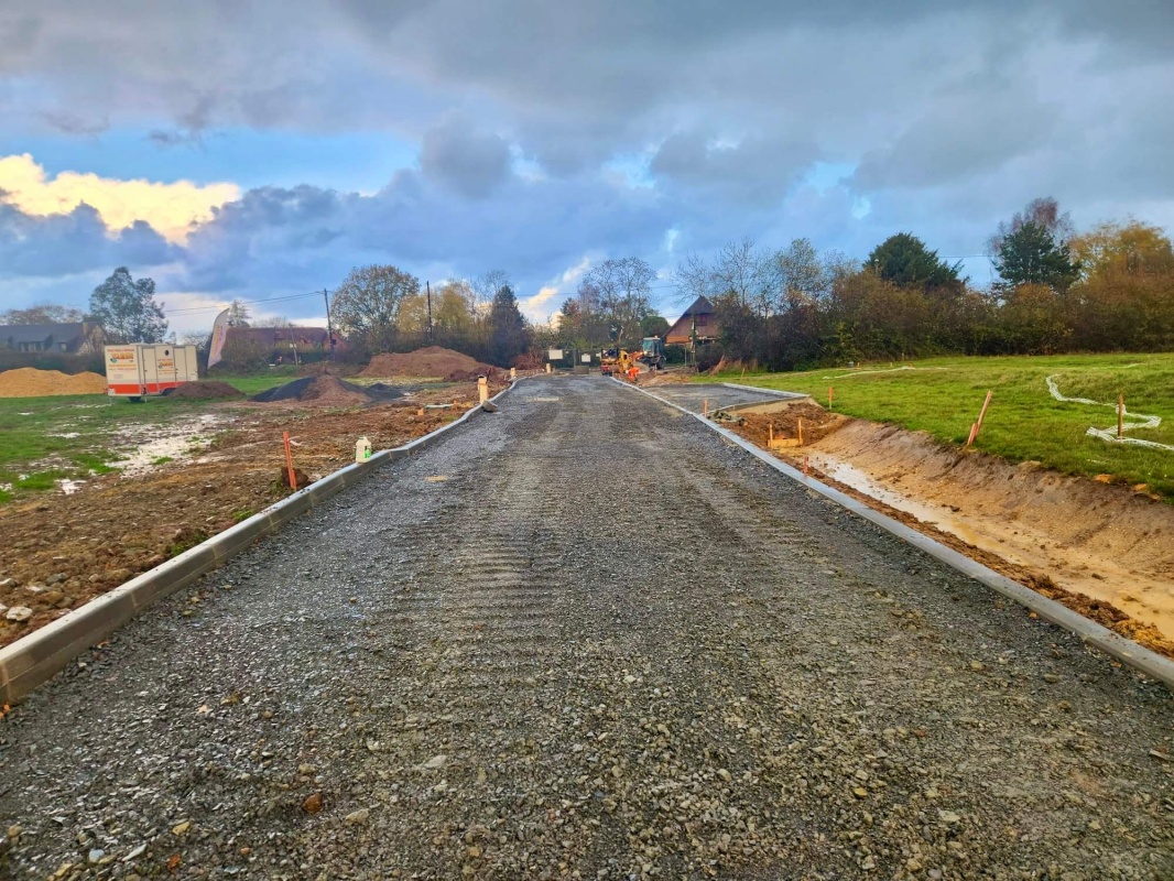 Travaux de voirie en cours de finition